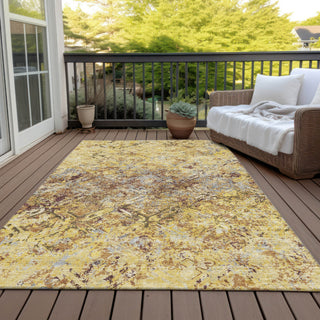 Piper Looms Chantille Diamond ACN768 Wheat Machine Washable Area Rug Outdoor Lifestyle Image Feature