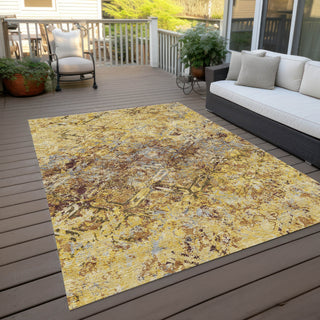 Piper Looms Chantille Diamond ACN768 Wheat Machine Washable Area Rug Outdoor Lifestyle Image Feature