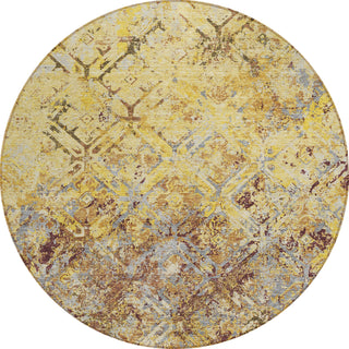 Piper Looms Chantille Diamond ACN768 Wheat Machine Washable Area Rug Round Main Image