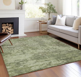 Piper Looms Chantille Lattice ACN769 Aloe Machine Washable Area Rug Lifestyle Image Feature