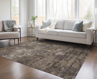 Piper Looms Chantille Lattice ACN769 Fudge Machine Washable Area Rug Lifestyle Image Feature