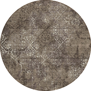 Piper Looms Chantille Lattice ACN769 Fudge Machine Washable Area Rug Round Main Image