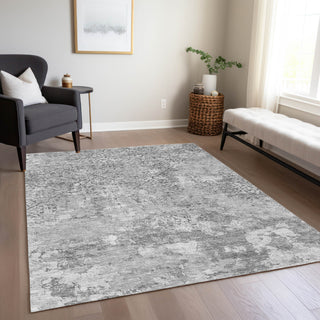 Piper Looms Chantille Lattice ACN769 Gray Machine Washable Area Rug Lifestyle Image Feature