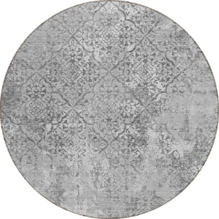 Piper Looms Chantille Lattice ACN769 Gray Machine Washable Area Rug Round Main Image