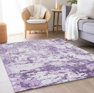 Piper Looms Chantille Lattice ACN769 Lavender Machine Washable Area Rug Lifestyle Image Feature