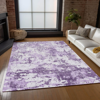 Piper Looms Chantille Lattice ACN769 Lavender Machine Washable Area Rug Lifestyle Image Feature