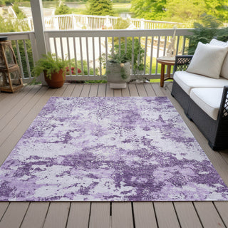 Piper Looms Chantille Lattice ACN769 Lavender Machine Washable Area Rug Outdoor Lifestyle Image Feature