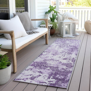 Piper Looms Chantille Lattice ACN769 Lavender Machine Washable Area Rug Runner Outdoor Lifestyle Image Feature