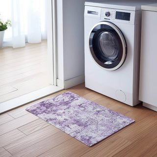 Piper Looms Chantille Lattice ACN769 Lavender Machine Washable Area Rug Scatter Lifestyle Image Feature