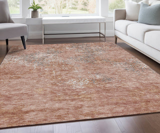 Piper Looms Chantille Lattice ACN769 Salmon Machine Washable Area Rug Lifestyle Image Feature