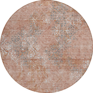 Piper Looms Chantille Lattice ACN769 Salmon Machine Washable Area Rug Round Main Image