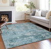 Piper Looms Chantille Lattice ACN769 Teal Machine Washable Area Rug Lifestyle Image Feature
