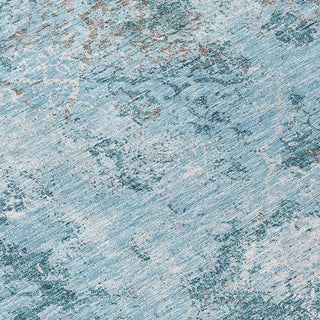 Piper Looms Chantille Lattice ACN769 Teal Machine Washable Area Rug Swatch Image