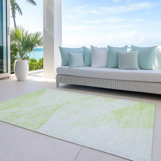 Piper Looms Chantille Modern ACN770 Aloe Machine Washable Area Rug Outdoor Lifestyle Image Feature