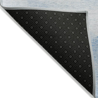 Piper Looms Chantille Modern ACN770 Denim Machine Washable Area Rug Backing Image