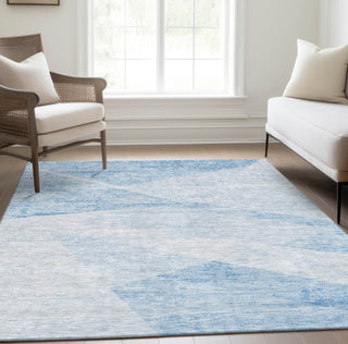 Piper Looms Chantille Modern ACN770 Denim Machine Washable Area Rug Lifestyle Image Feature