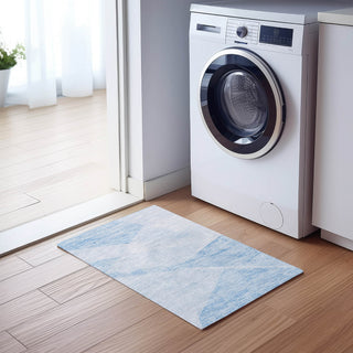 Piper Looms Chantille Modern ACN770 Denim Machine Washable Area Rug Scatter Lifestyle Image Feature