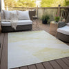 Piper Looms Chantille Modern ACN770 Gold Machine Washable Area Rug Outdoor Lifestyle Image Feature
