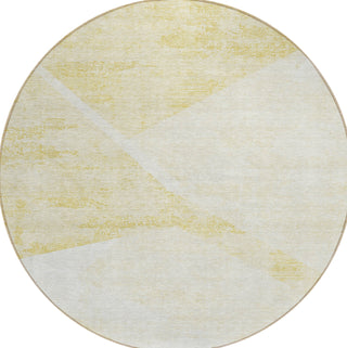 Piper Looms Chantille Modern ACN770 Gold Machine Washable Area Rug Round Main Image