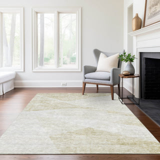 Piper Looms Chantille Modern ACN770 Khaki Machine Washable Area Rug Lifestyle Image Feature