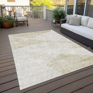 Piper Looms Chantille Modern ACN770 Khaki Machine Washable Area Rug Outdoor Lifestyle Image Feature