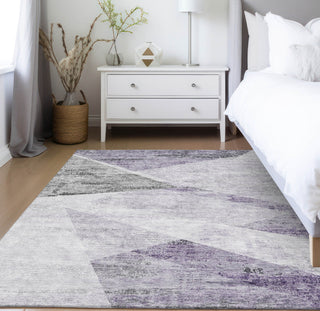 Piper Looms Chantille Modern ACN770 Purple Machine Washable Area Rug Lifestyle Image Feature