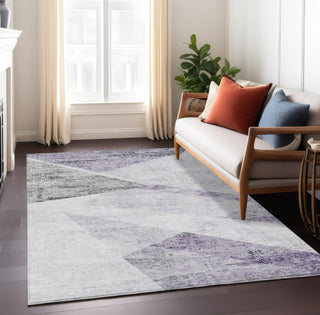 Piper Looms Chantille Modern ACN770 Purple Machine Washable Area Rug Lifestyle Image Feature