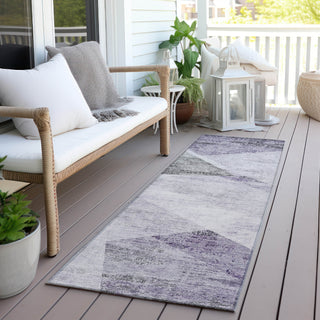Piper Looms Chantille Modern ACN770 Purple Machine Washable Area Rug Runner Outdoor Lifestyle Image Feature