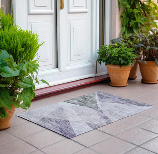 Piper Looms Chantille Modern ACN770 Purple Machine Washable Area Rug Scatter Outdoor Lifestyle Image Feature