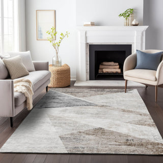 Piper Looms Chantille Modern ACN770 Silver Machine Washable Area Rug Lifestyle Image Feature