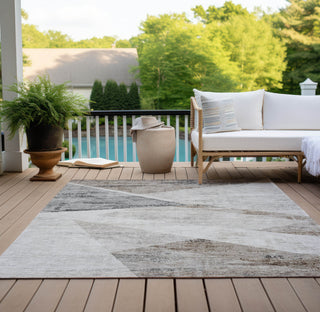 Piper Looms Chantille Modern ACN770 Silver Machine Washable Area Rug Outdoor Lifestyle Image Feature