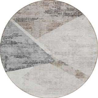 Piper Looms Chantille Modern ACN770 Silver Machine Washable Area Rug Round Main Image