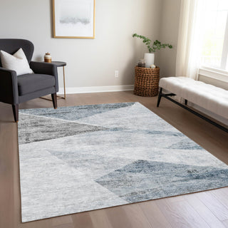 Piper Looms Chantille Modern ACN770 Sky Machine Washable Area Rug Lifestyle Image Feature