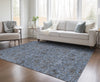 Piper Looms Chantille Floral ACN771 Blue Machine Washable Area Rug Lifestyle Image Feature