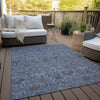 Piper Looms Chantille Floral ACN771 Blue Machine Washable Area Rug Outdoor Lifestyle Image Feature