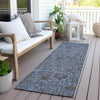 Piper Looms Chantille Floral ACN771 Blue Machine Washable Area Rug Runner Outdoor Lifestyle Image Feature