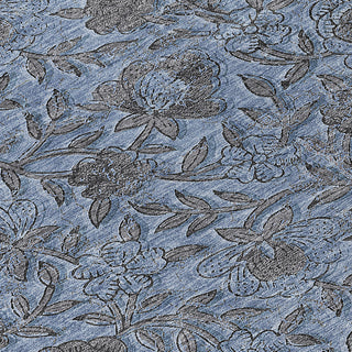 Piper Looms Chantille Floral ACN771 Blue Machine Washable Area Rug Swatch Image