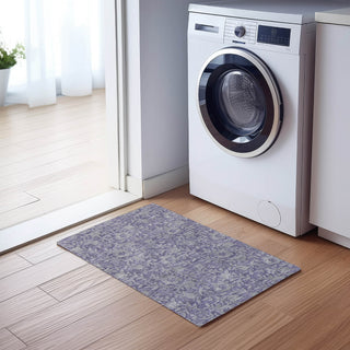 Piper Looms Chantille Floral ACN771 Eggplant Machine Washable Area Rug Scatter Lifestyle Image Feature