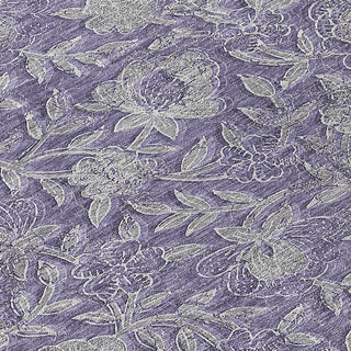 Piper Looms Chantille Floral ACN771 Eggplant Machine Washable Area Rug Swatch Image