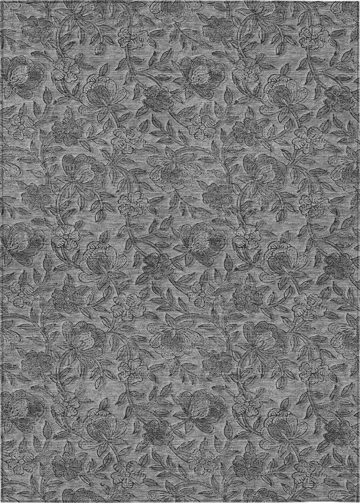 Piper Looms Chantille Floral ACN771 Gray Machine Washable Area Rug main image