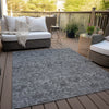 Piper Looms Chantille Floral ACN771 Gray Machine Washable Area Rug Outdoor Lifestyle Image Feature