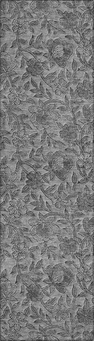 Piper Looms Chantille Floral ACN771 Gray Machine Washable Area Rug Runner Main Image