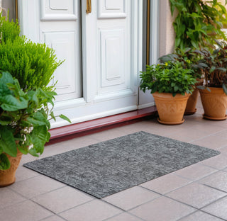 Piper Looms Chantille Floral ACN771 Gray Machine Washable Area Rug Scatter Outdoor Lifestyle Image Feature