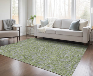 Piper Looms Chantille Floral ACN771 Olive Machine Washable Area Rug Lifestyle Image Feature