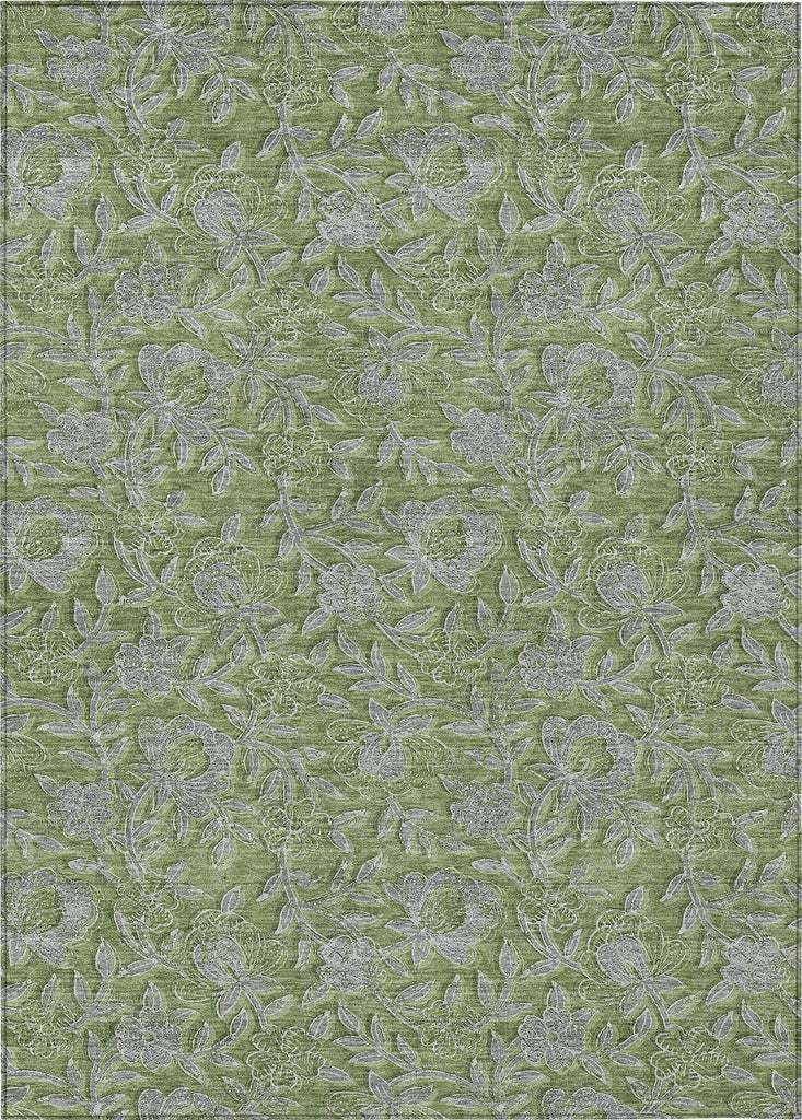 Piper Looms Chantille Floral ACN771 Olive Machine Washable Area Rug main image