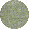 Piper Looms Chantille Floral ACN771 Olive Machine Washable Area Rug Round Main Image