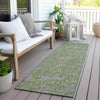 Piper Looms Chantille Floral ACN771 Olive Machine Washable Area Rug Runner Outdoor Lifestyle Image Feature