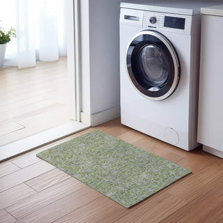 Piper Looms Chantille Floral ACN771 Olive Machine Washable Area Rug Scatter Lifestyle Image Feature