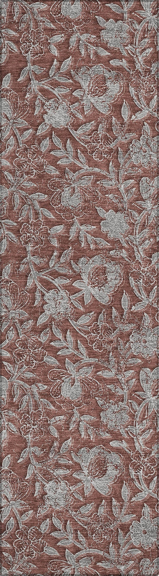Piper Looms Chantille Floral ACN771 Paprika Machine Washable Area Rug Runner Main Image