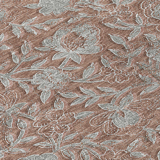 Piper Looms Chantille Floral ACN771 Terracotta Machine Washable Area Rug Swatch Image